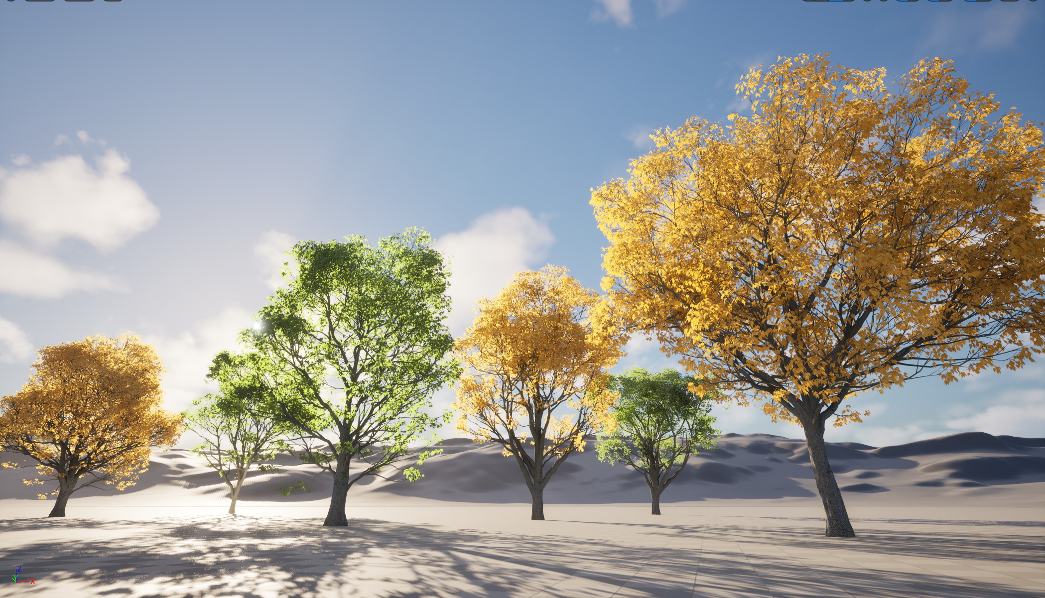 UE5 Nanite Wind Plants - Celtis australis - European nettle tree