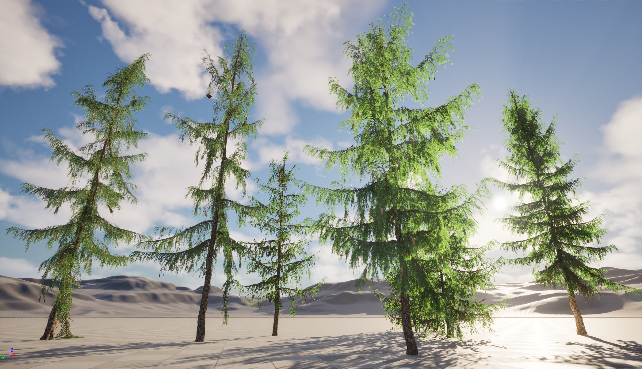 UE5 Nanite Wind Plants - Picea breweriana - Brewers spruce